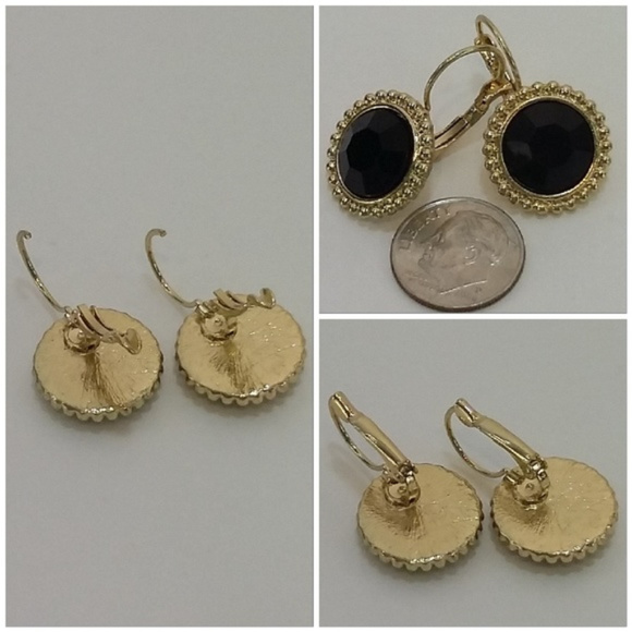 Leaverback Colored Crystal Earrings - Picture 4 of 8